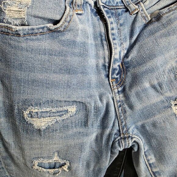 American Eagle Hi-Rise Jegging Crop Distressed 0 Regular - Picture 8 of 13